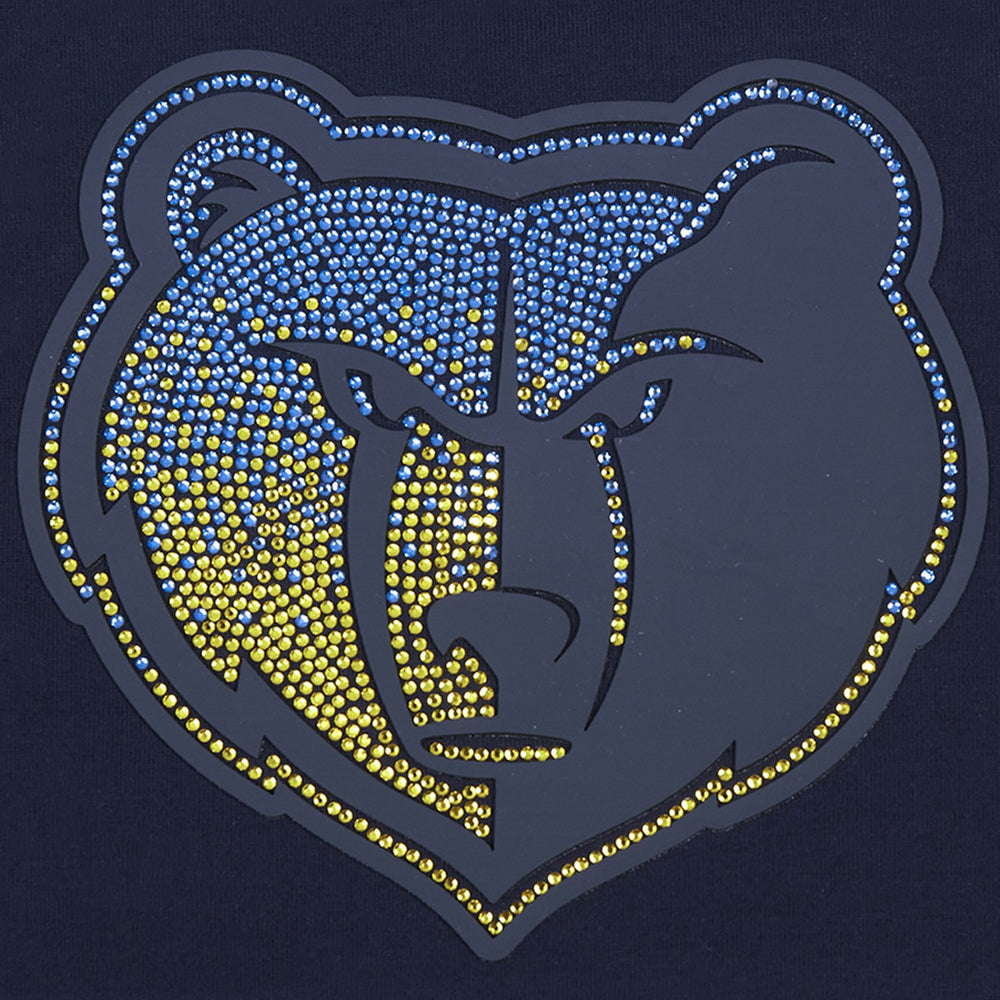 NBA - Memphis Grizzlies Pro Standard Women's Jewels Boxy Cropped T-Shirt - Navy