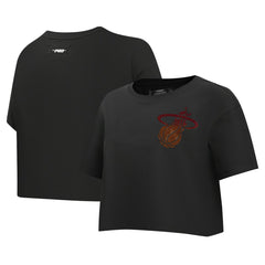 NBA - Miami Heat Pro Standard Women's Jewels Boxy Cropped T-Shirt - Black