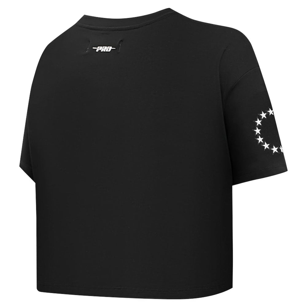 NBA - Philadelphia 76ers Pro Standard Women's Jewels Boxy Cropped T-Shirt - Black