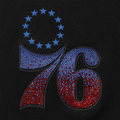 NBA - Philadelphia 76ers Pro Standard Women's Jewels Boxy Cropped T-Shirt - Black