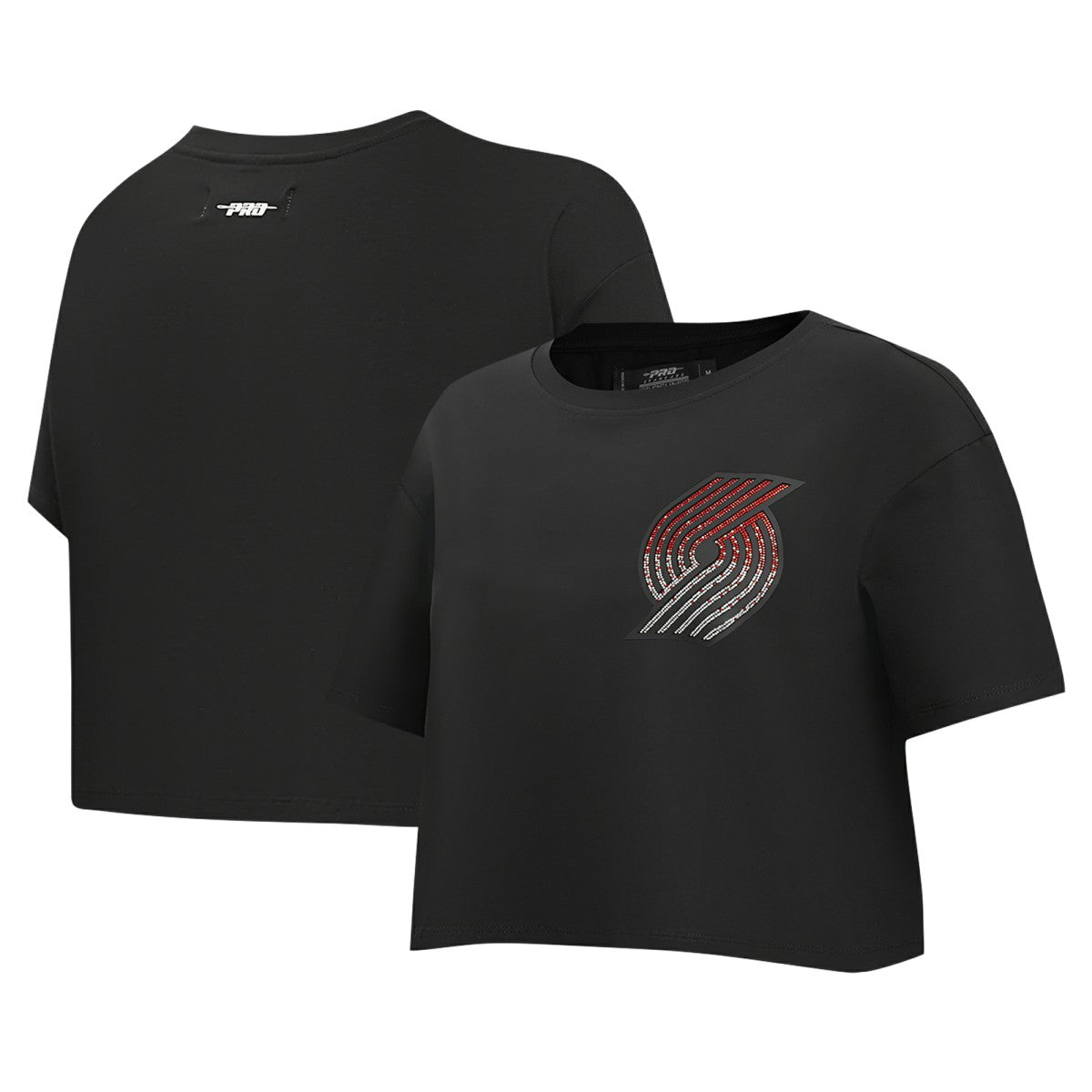 NBA - Portland Trail Blazers Pro Standard Women's Jewels Boxy Cropped T-Shirt - Black