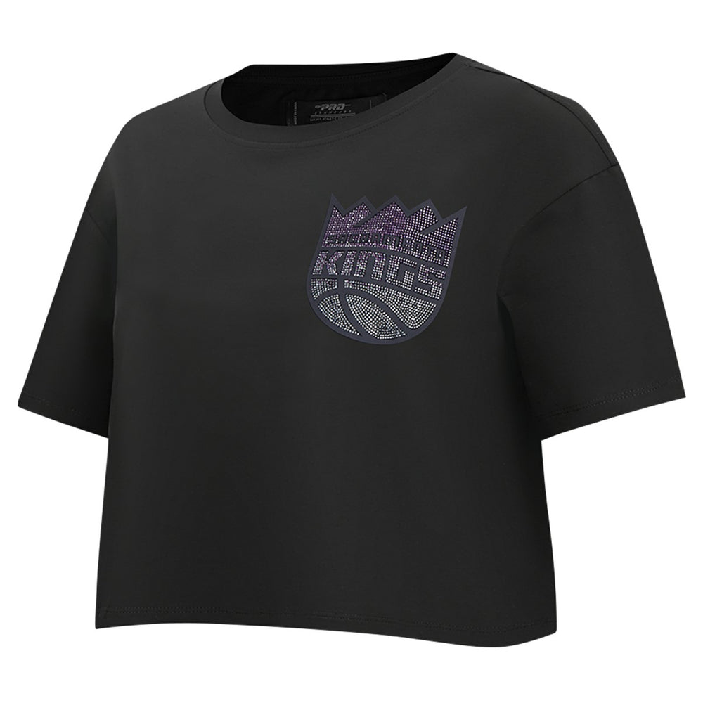 NBA - Sacramento Kings Pro Standard Women's Jewels Boxy Cropped T-Shirt - Black