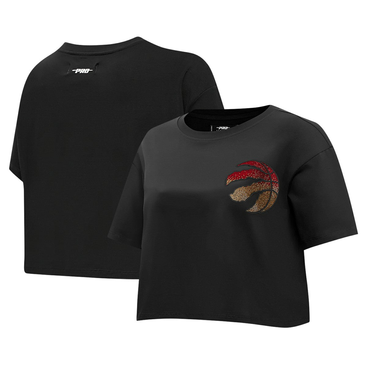 NBA - Toronto Raptors Pro Standard Women's Jewels Boxy Cropped T-Shirt - Black