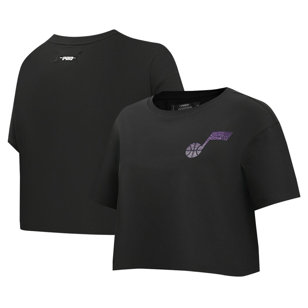 NBA - Utah Jazz Pro Standard Women's Jewels Boxy Cropped T-Shirt - Black