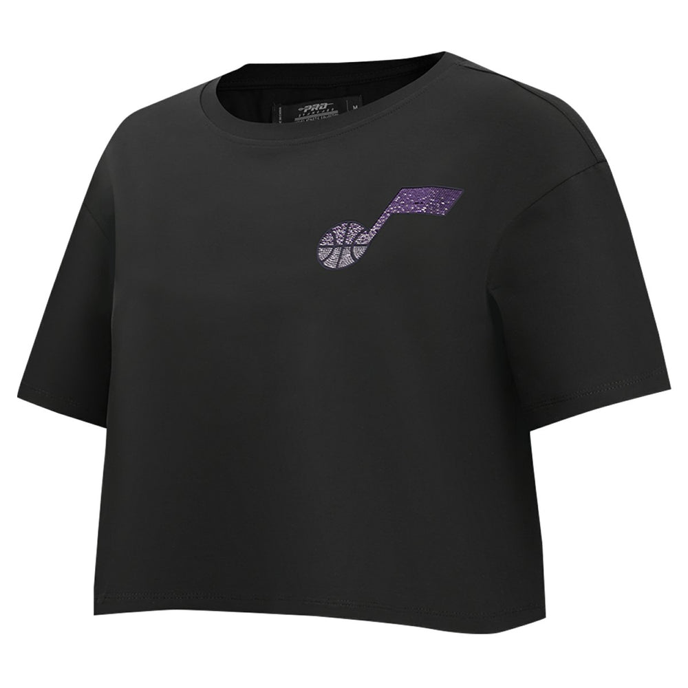 NBA - Utah Jazz Pro Standard Women's Jewels Boxy Cropped T-Shirt - Black
