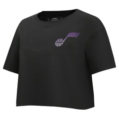 NBA - Utah Jazz Pro Standard Women's Jewels Boxy Cropped T-Shirt - Black