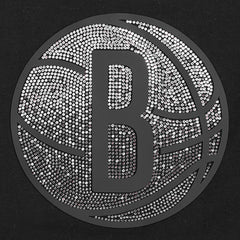 NBA - Brooklyn Nets Pro Standard Women's Jewels Boxy Cropped T-Shirt - Black