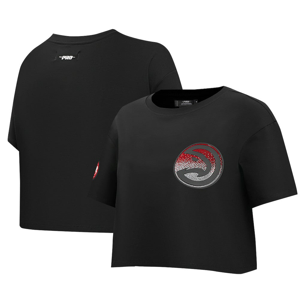 NBA - Atlanta Hawks Pro Standard Women's Jewels Boxy Cropped T-Shirt - Black