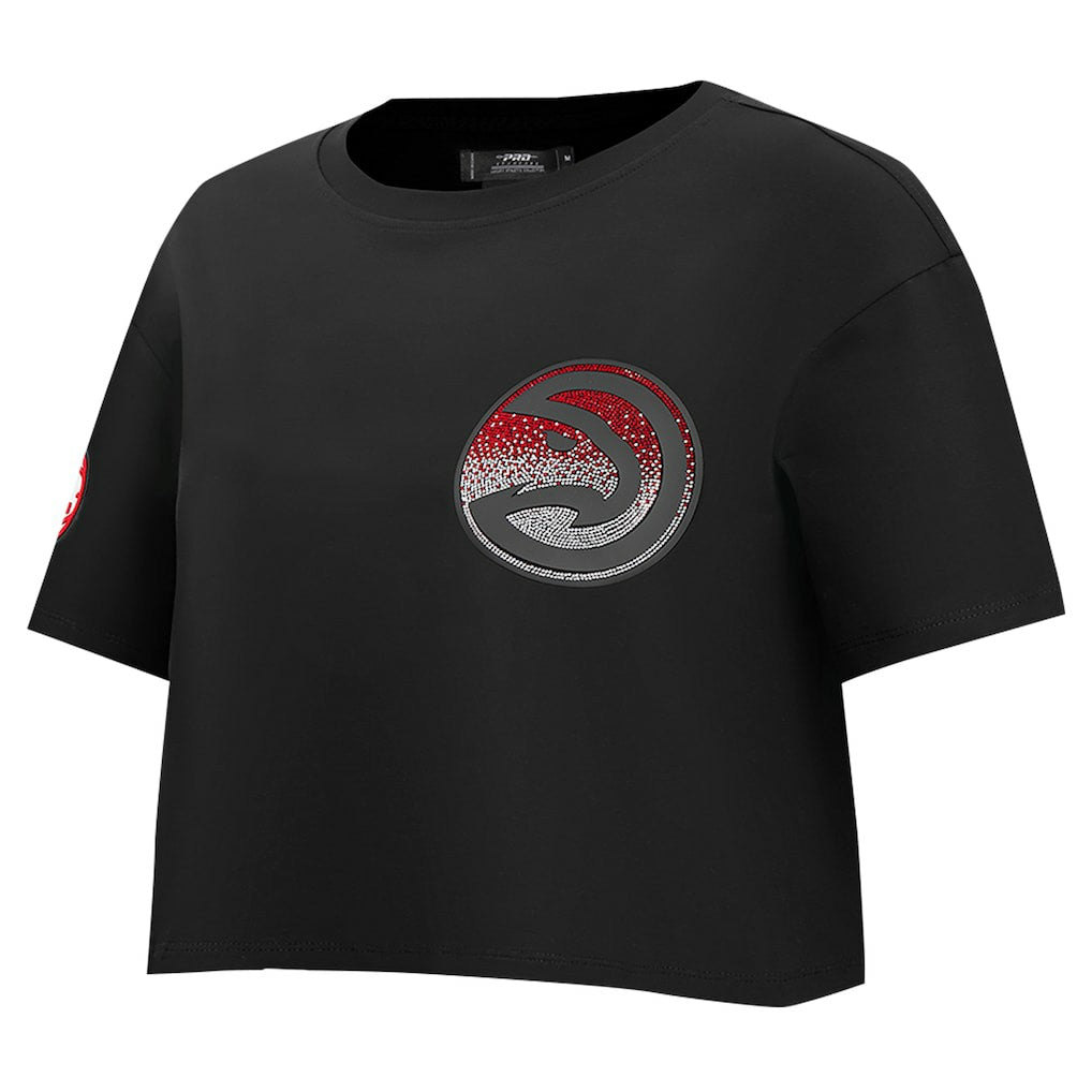 NBA - Atlanta Hawks Pro Standard Women's Jewels Boxy Cropped T-Shirt - Black