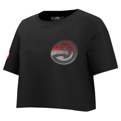 NBA - Atlanta Hawks Pro Standard Women's Jewels Boxy Cropped T-Shirt - Black