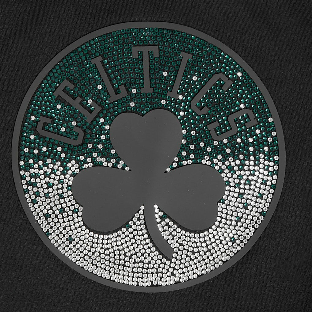 NBA - Boston Celtics Pro Standard Women's Jewels Boxy Cropped T-Shirt - Black