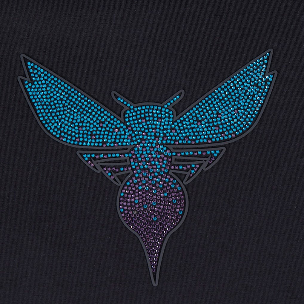 NBA - Charlotte Hornets Pro Standard Women's Jewels Boxy Cropped T-Shirt - Black