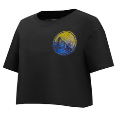 NBA - Golden State Warriors Pro Standard Women's Jewels Boxy Cropped T-Shirt - Black