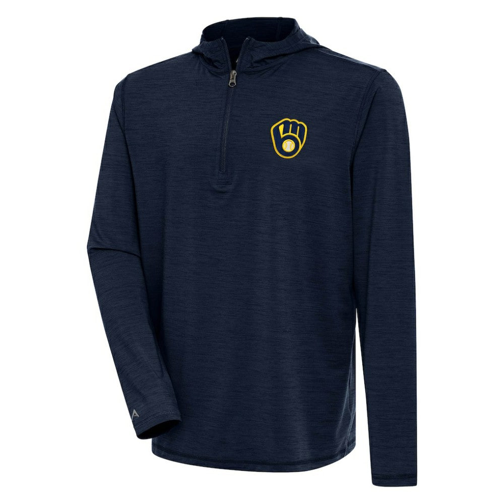 Milwaukee Brewers Antigua Tidy Quarter-Zip Hoodie On Sale