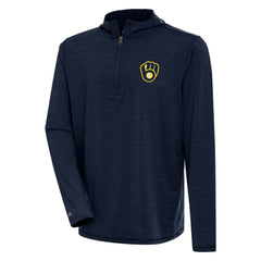 Milwaukee Brewers Antigua Tidy Quarter-Zip Hoodie On Sale