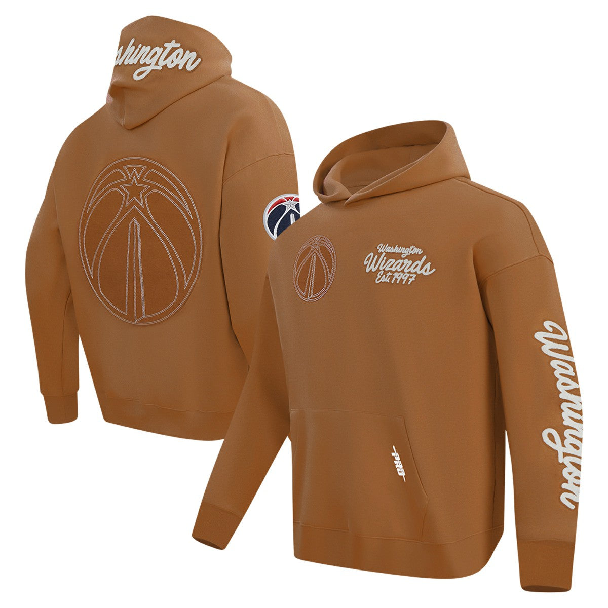 NBA - Washington Wizards Pro Standard Paint the City Drop Shoulder Pullover Hoodie - Brown