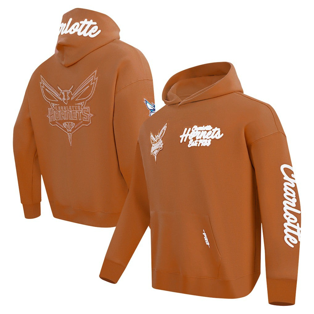 NBA - Charlotte Hornets Pro Standard Paint the City Drop Shoulder Pullover Hoodie - Brown