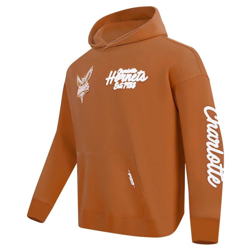 NBA - Charlotte Hornets Pro Standard Paint the City Drop Shoulder Pullover Hoodie - Brown