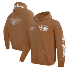NBA - New Orleans Pelicans Pro Standard Paint the City Drop Shoulder Pullover Hoodie - Brown