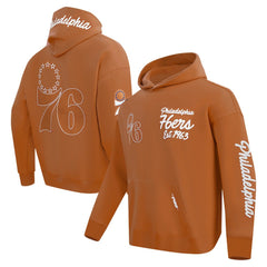 NBA - Philadelphia 76ers Pro Standard Paint the City Drop Shoulder Pullover Hoodie - Brown