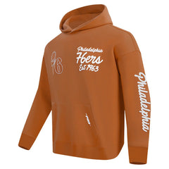 NBA - Philadelphia 76ers Pro Standard Paint the City Drop Shoulder Pullover Hoodie - Brown