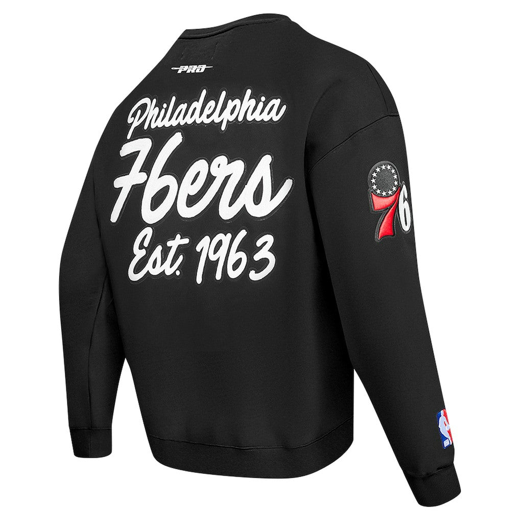 NBA - Philadelphia 76ers Pro Standard Paint the City Drop Shoulder Sweatshirt - Black