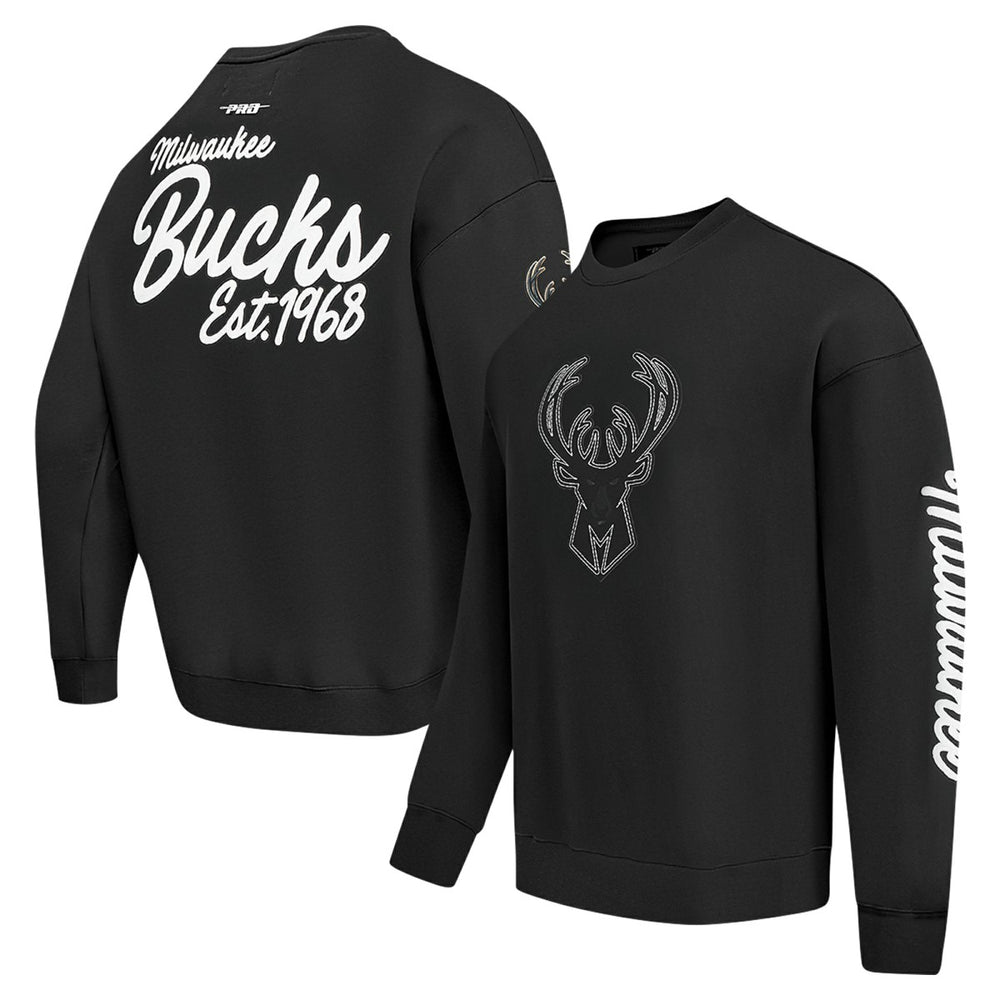 NBA - Milwaukee Bucks Pro Standard Paint the City Drop Shoulder Sweatshirt - Black
