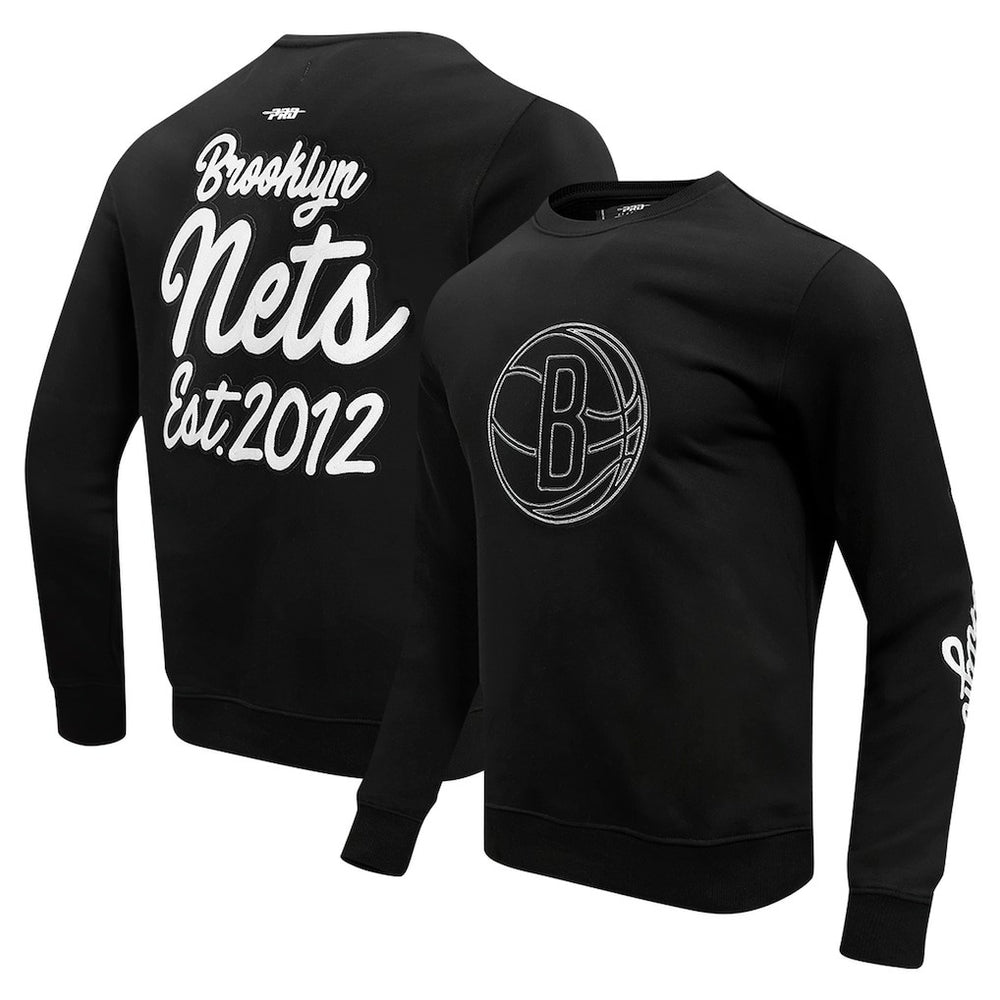 NBA - Brooklyn Nets Pro Standard Paint the City Drop Shoulder Sweatshirt - Black