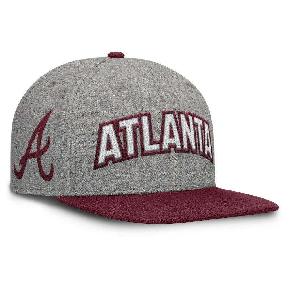 Atlanta Braves Fanatics Elements Felt Chainstitch Snapback Hat for sale