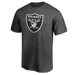 Las Vegas Raiders Primary Logo T-Shirt Heather Charcoal - Fanatics