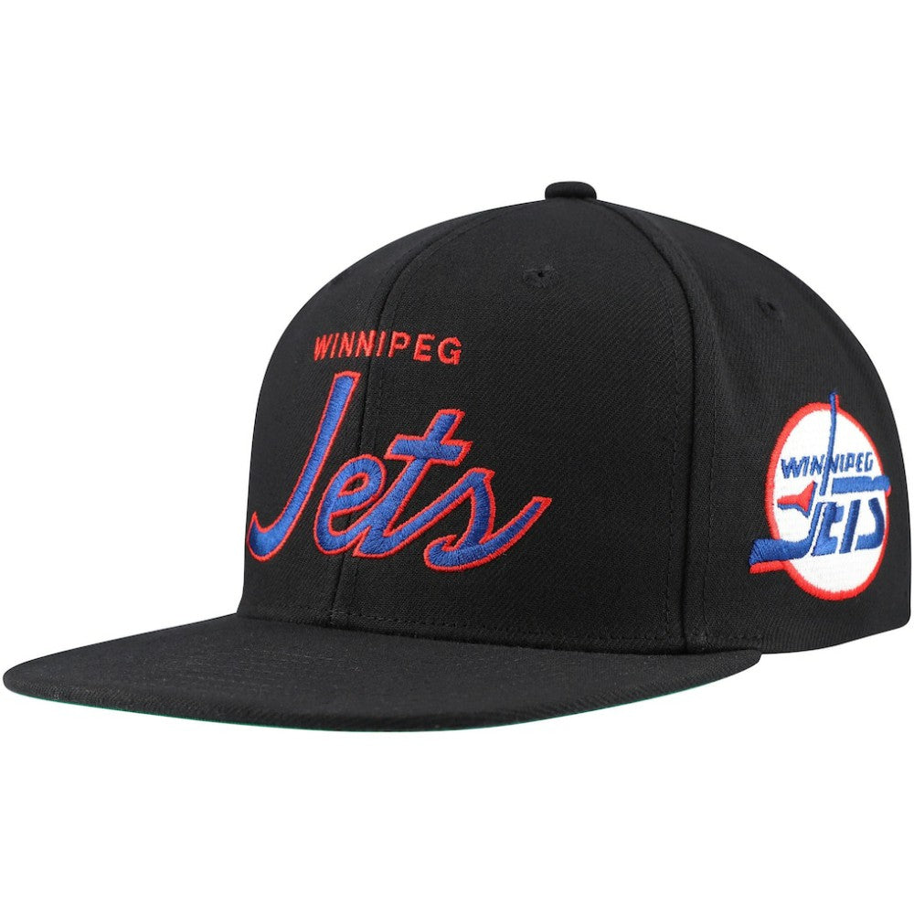Winnipeg Jets - Mitchell & Ness Core Team Script 2.0 Snapback Hat Black
