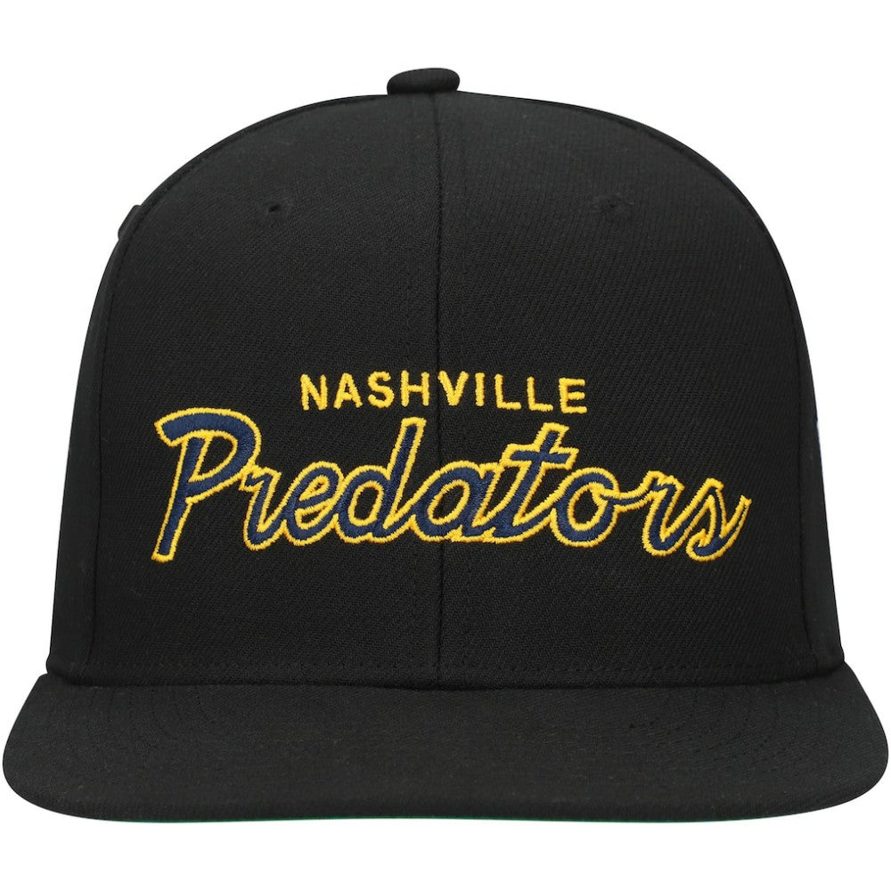 Nashville Predators - Mitchell & Ness Core Team Script 2.0 Snapback Hat Black