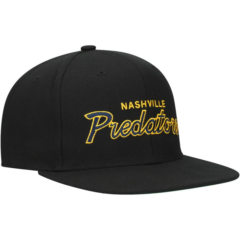 Nashville Predators - Mitchell & Ness Core Team Script 2.0 Snapback Hat Black