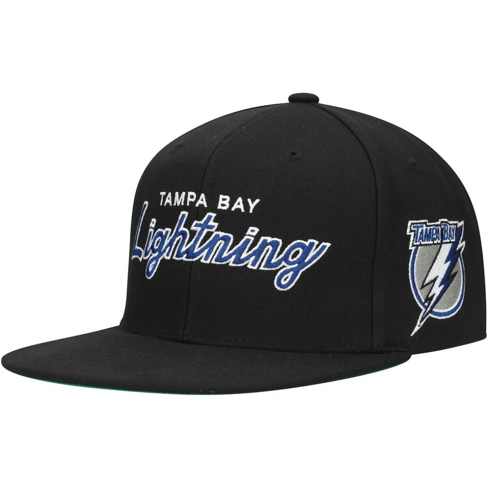 Tampa Bay Lightning - Mitchell & Ness Core Team Script 2.0 Snapback Hat Black