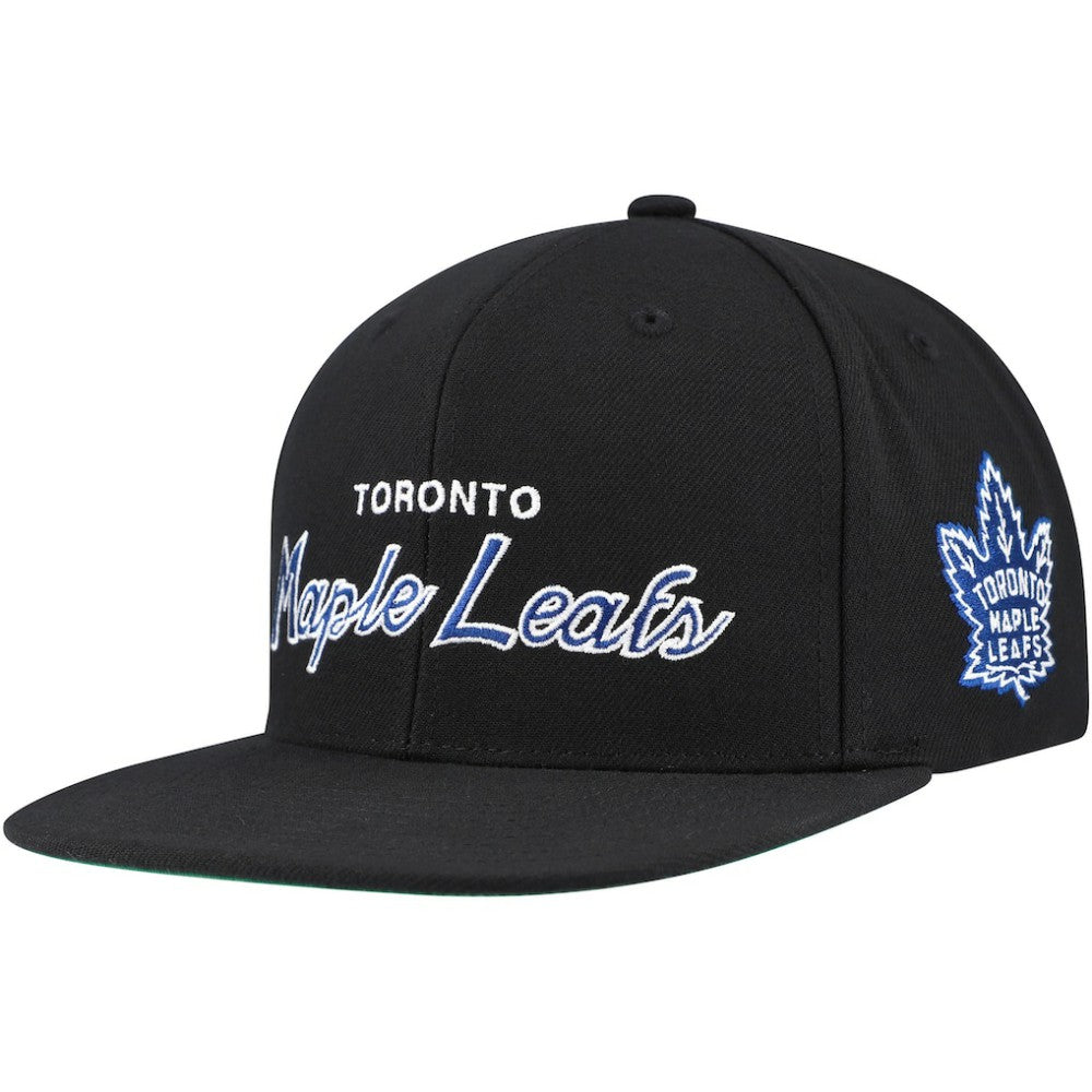 Toronto Maple Leafs - Mitchell & Ness Core Team Script 2.0 Snapback Hat Black