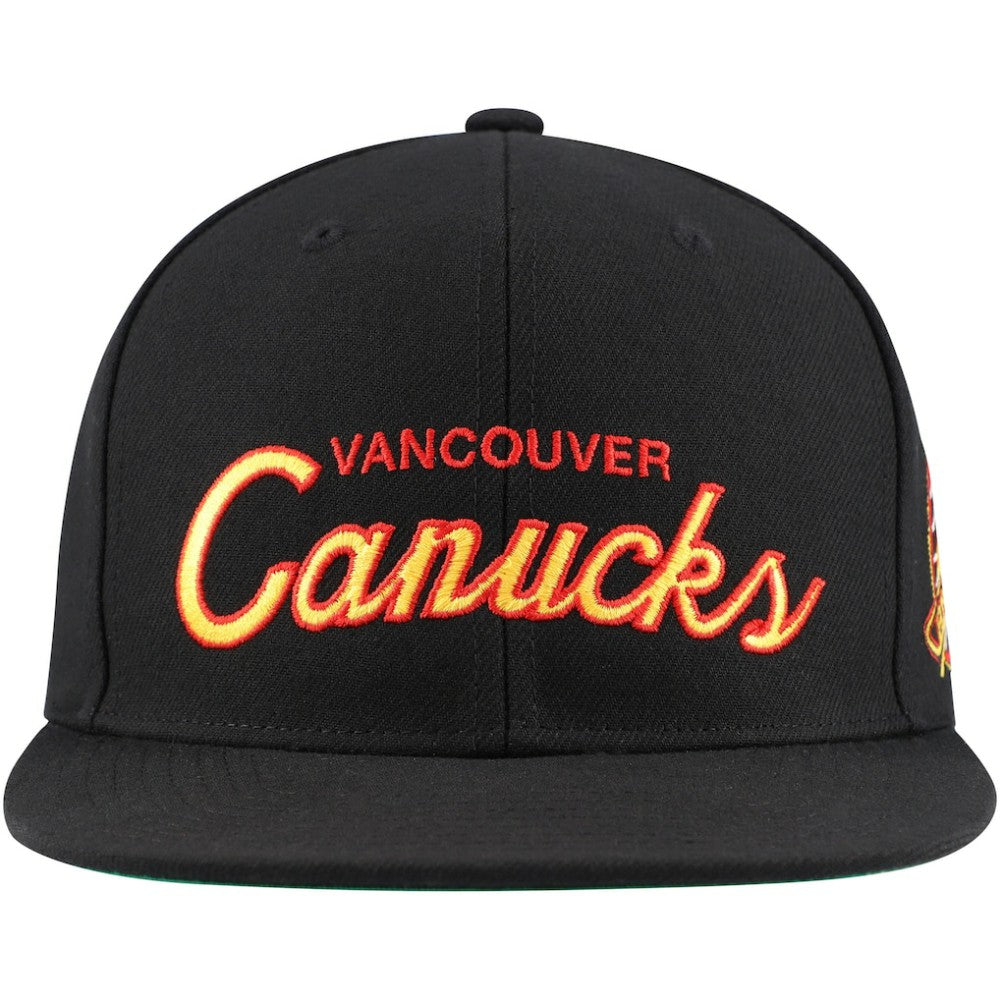 Vancouver Canucks - Mitchell & Ness Core Team Script 2.0 Snapback Hat Black