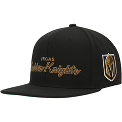 Vegas Golden Knights Mitchell & Ness Core Team Script 2.0 Snapback Hat Black