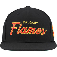 Calgary Flames - Mitchell & Ness Core Team Script 2.0 Snapback Hat Black