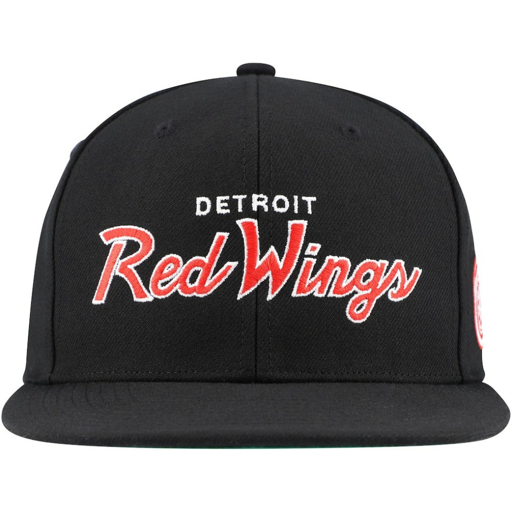Detroit Red Wings - Mitchell & Ness Core Team Script 2.0 Snapback Hat Black