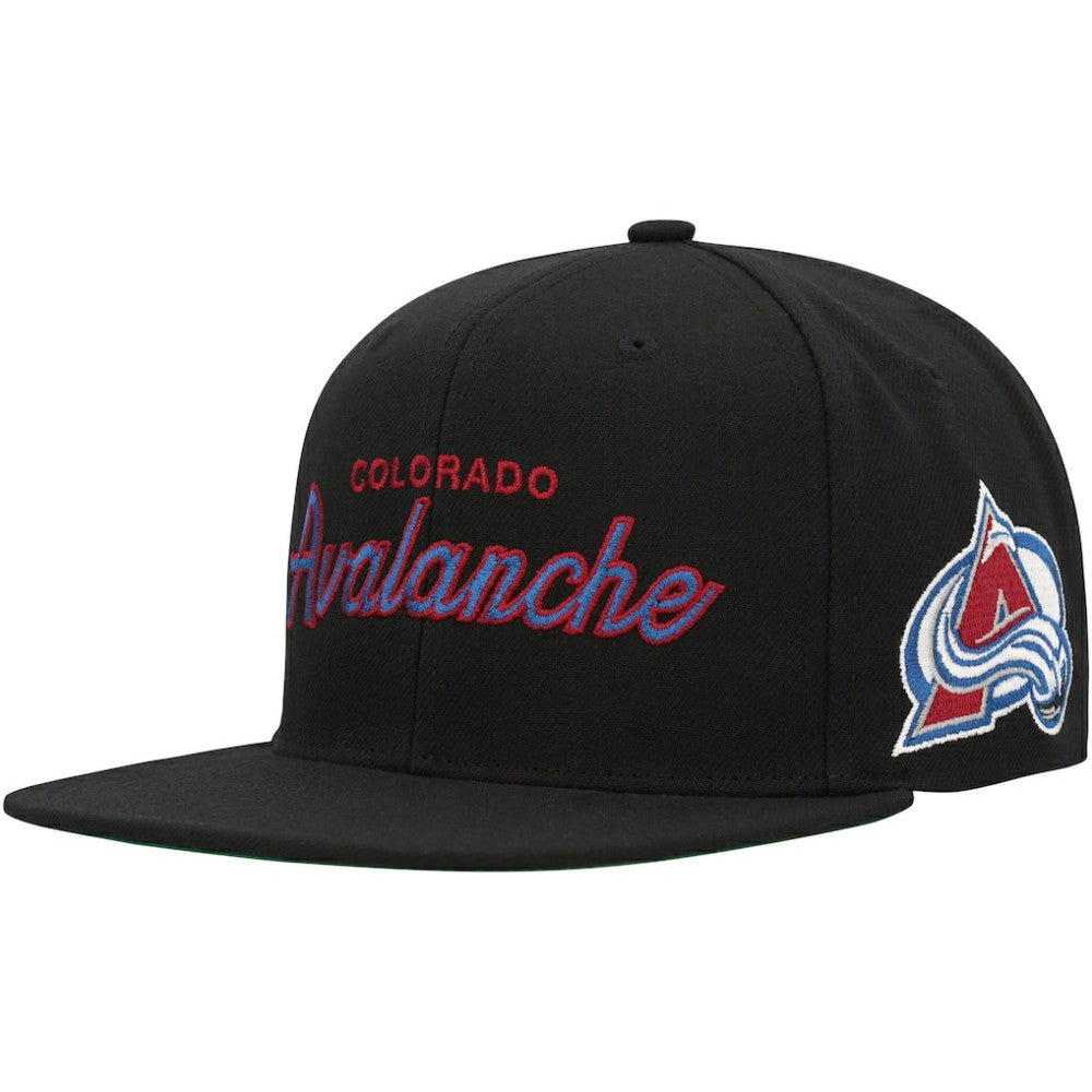 Colorado Avalanche - Mitchell & Ness Core Team Script 2.0 Snapback Hat Black