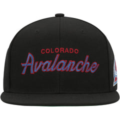 Colorado Avalanche - Mitchell & Ness Core Team Script 2.0 Snapback Hat Black