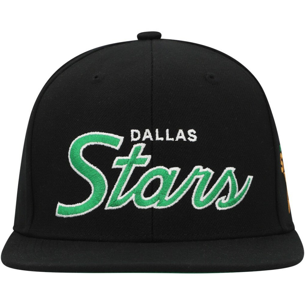 Dallas Stars - Mitchell & Ness Core Team Script 2.0 Snapback Hat Black