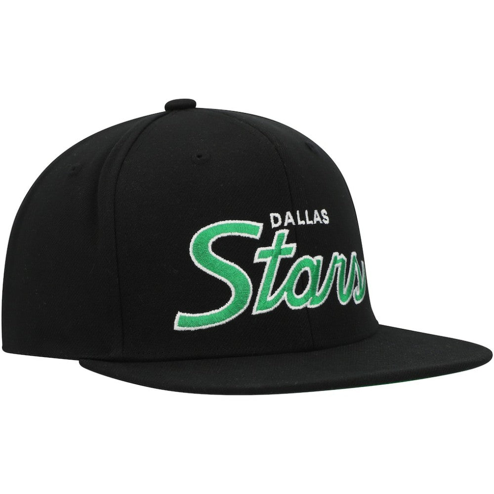 Dallas Stars - Mitchell & Ness Core Team Script 2.0 Snapback Hat Black