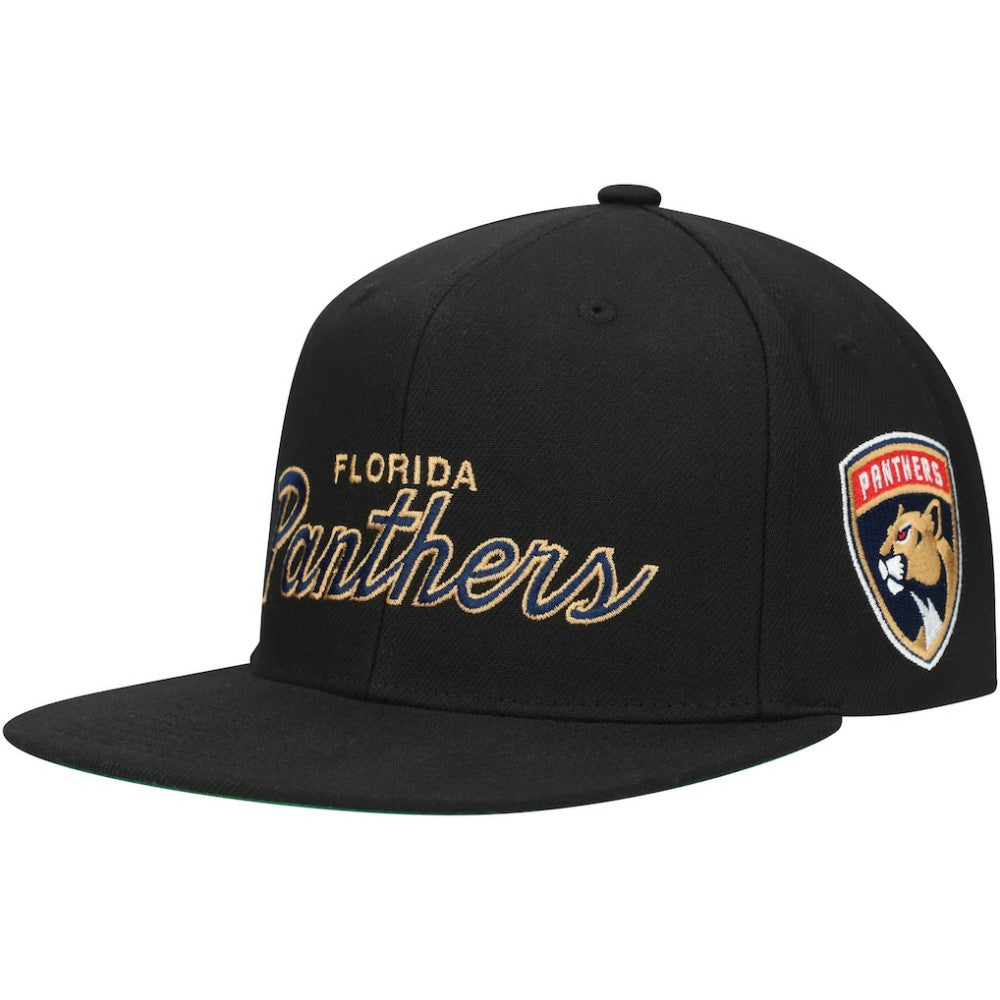 Florida Panthers - Mitchell & Ness Core Team Script 2.0 Snapback Hat Black