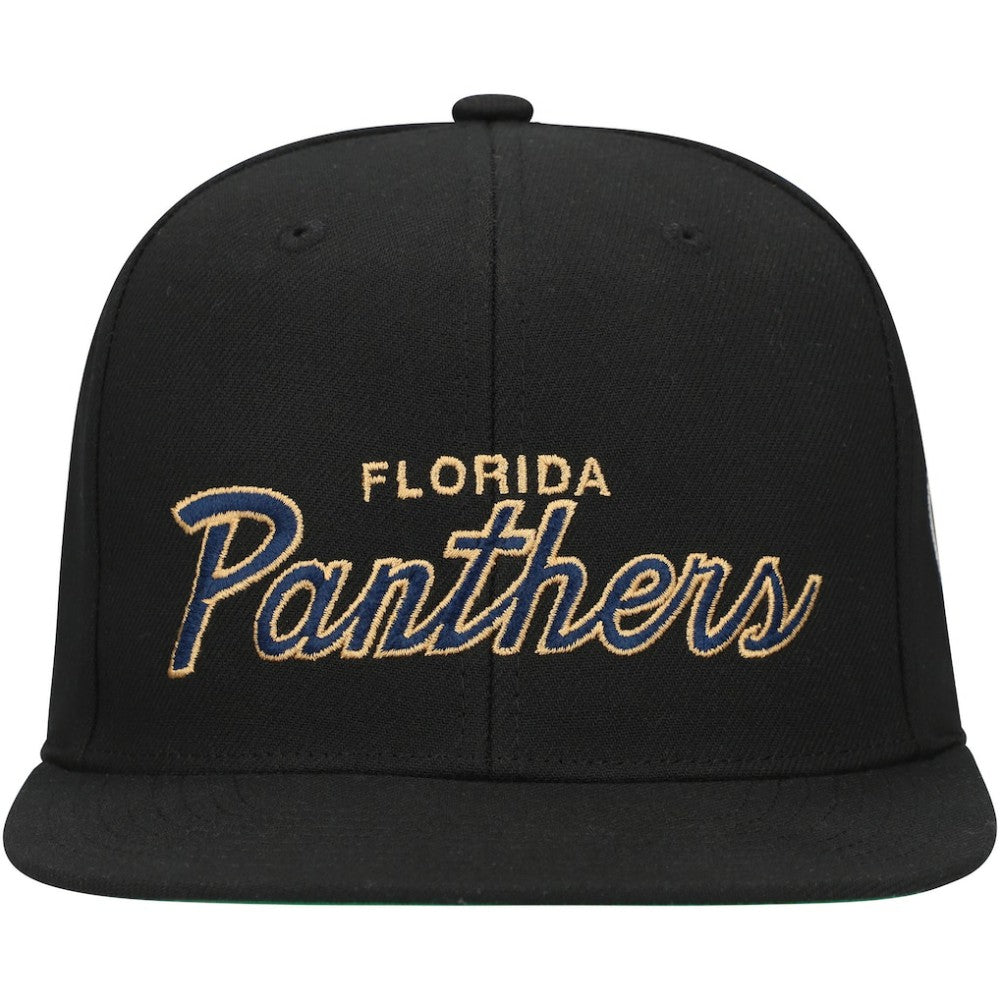 Florida Panthers - Mitchell & Ness Core Team Script 2.0 Snapback Hat Black