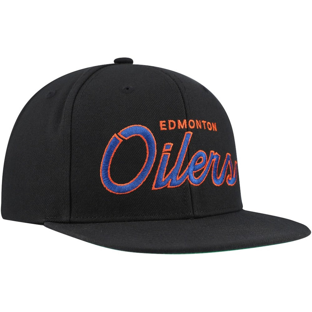 Edmonton Oilers - Mitchell & Ness Core Team Script 2.0 Snapback Hat Black