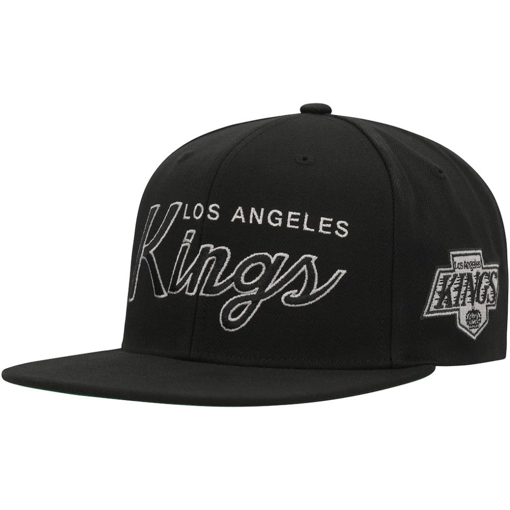 Los Angeles Kings - Mitchell & Ness Core Team Script 2.0 Snapback Hat Black