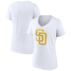 San Diego Padres Women's Official Logo V-Neck T-Shirt Clearance