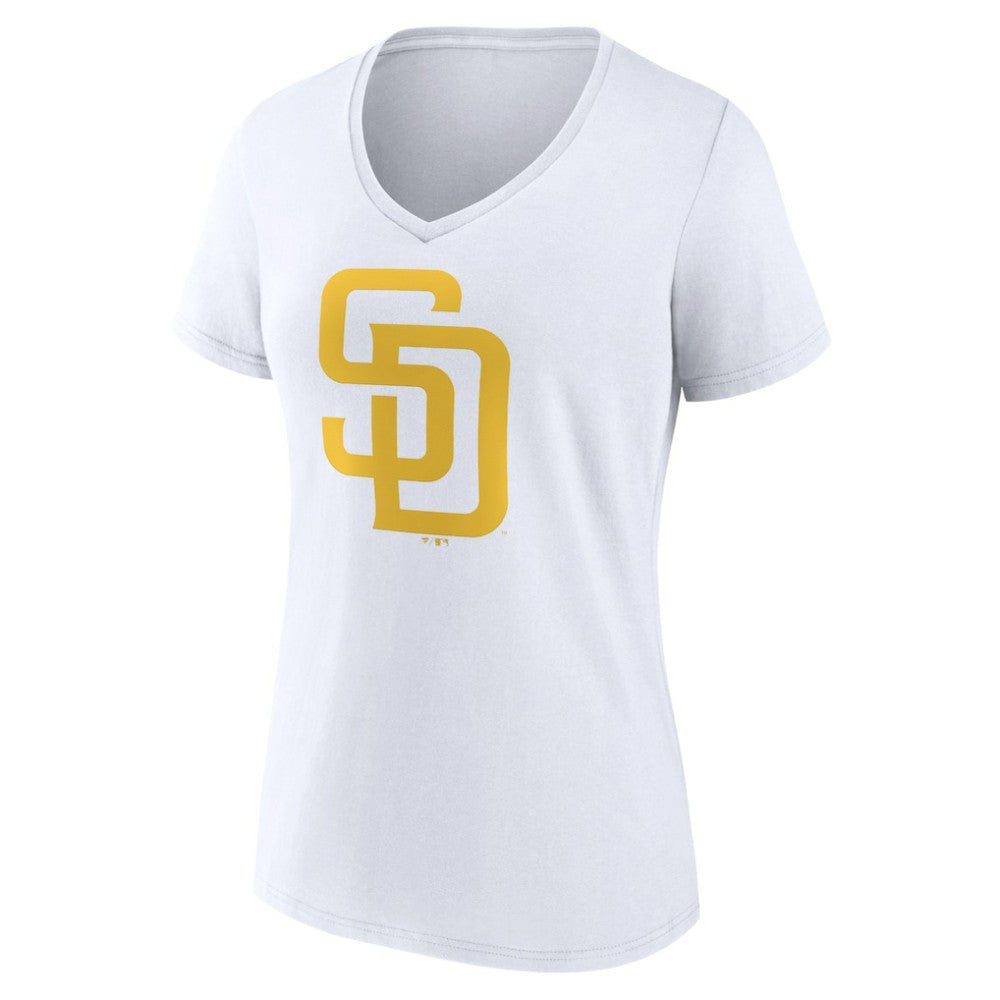San Diego Padres Women's Official Logo V-Neck T-Shirt Clearance