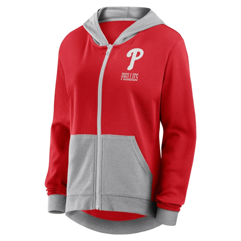 Philadelphia Phillies Fanatics Women's Hit It French Terry Full-Zip Hoodie Clearance